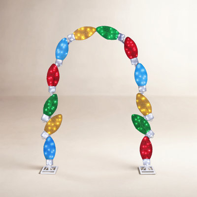 8 ft. Illuminated Tinsel C9 Bulb Arch​