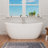 63" Freestanding Solid Surface Bathtub, Double Slipper Deep Soaking Tub with Pop-Up Drain & Overflow, CUPC Certified, Luxurious Design for Modern Bathrooms