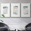 French Owls IV, ensemble de 3 toiles encadrées sur toile-97794876-97794883