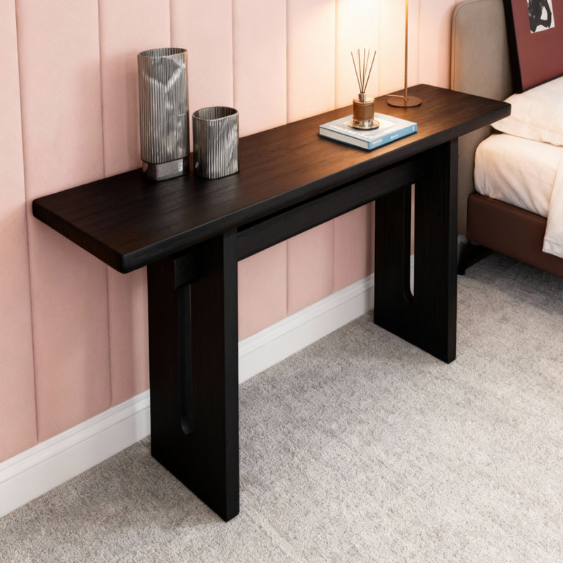 Nordic style simple black console table, 31.5" H x 70.9" W x 11.8" D