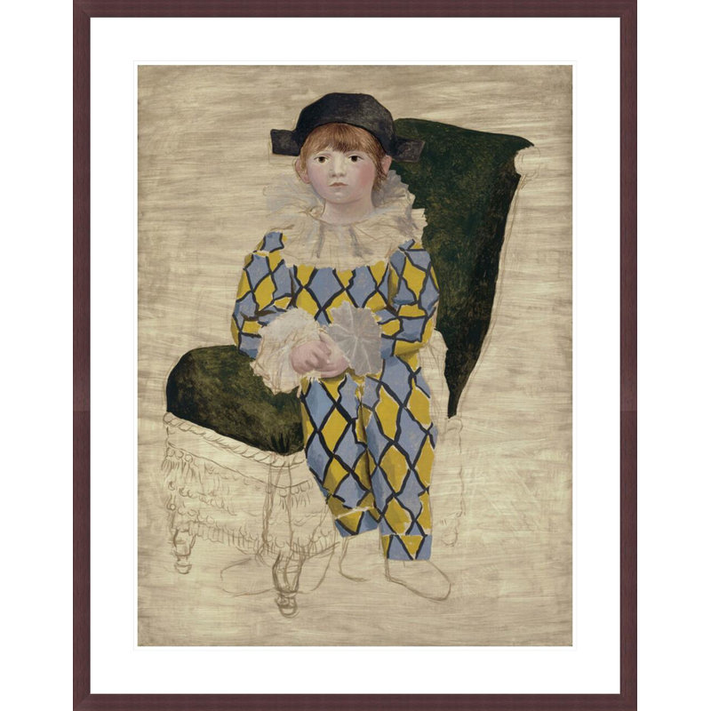 «Paul en arlequin» par Pablo Picasso, impression giclée encadrée, H 41,5 po x l 32,9 po