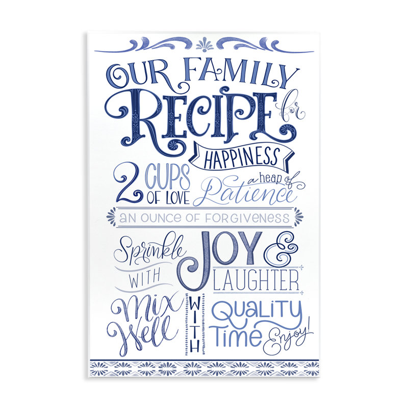 «Our Family Recipe», plaque murale par Nicole Tamarin