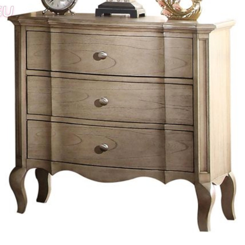 Chelmsford Nightstand With Spacious Drawers And Beautifully Crafted Wooden Cabriole Legs, Combining Classic Charm And Modern Functionality.