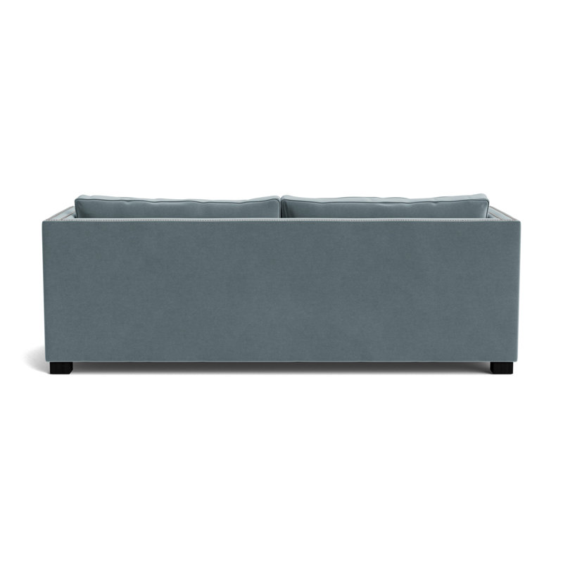 Keaton With Nails 84 Sofa, Brushed Nickel, Performance Velvet - Harbor, Black
