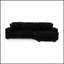Canapé d'angle convertible en lit capitonné en velours côtelé, en forme de L, avec repose-pieds modulable et positionnable.-1344040604