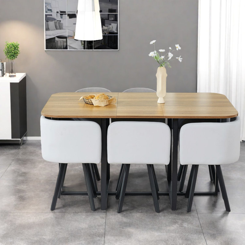 Ensembles de table de salle à manger modernes en MDF et métal peu encombrants pour la cuisine
