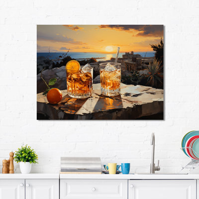 Nostalgia Sunset Sienna Cocktail - Art mural cocktails