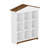 House-Shaped Storage Rack With Nine Storage Compartments, Three-Layer Bookshelf  With Colorblock Design (Bookshelf)