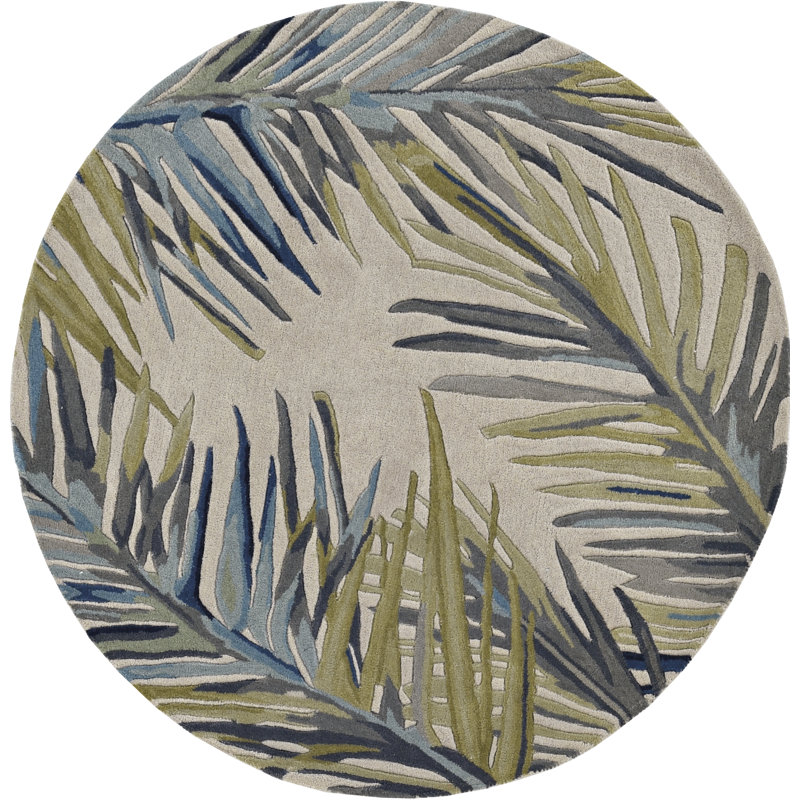 Tapis en laine touffeté à la main Murray, Rond 7 pi 6 po, Ivoire ivoire