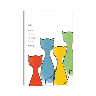 «Love and Cats» par Anna Quach - impression sur toile tendue