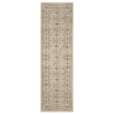 Tapis ivoire / bleu sarcelle Graicyn Global Traditonal