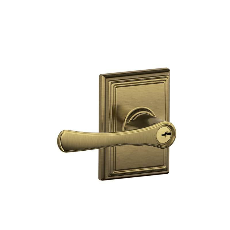 Avila Lever with Addison Trim Keyed Entry Lock, Antique Brass