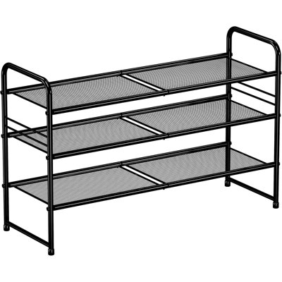 Shoes Rack Shelf for Closet Stackable Shoe Storage Organizer, Metal Mesh, 3-Tier