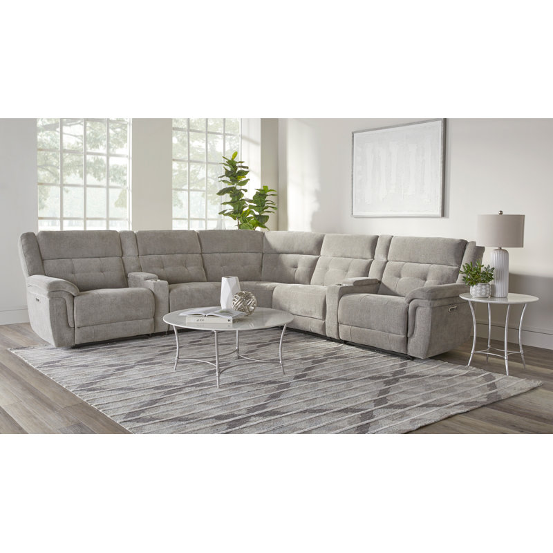Maryellen Upholstered Power Reclining L-Shaped Sectional Reversible