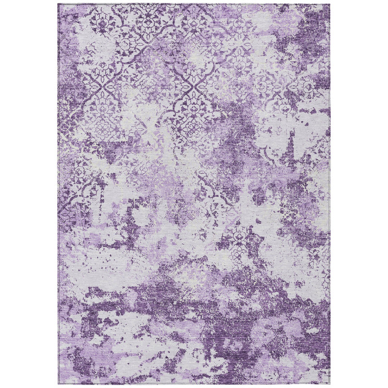 Jedikiah Washable Damask Indoor / Outdoor Rug, Rectangle 2'6" x 3'10"