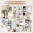 Metal Kitchen Pantry Cabinet - 72" Tall Storage with Adjustable Shelves (White), Heavy Duty Stainless Steel Frame, Freestanding Cabinet for Kitchen/Pantry/Bathroom