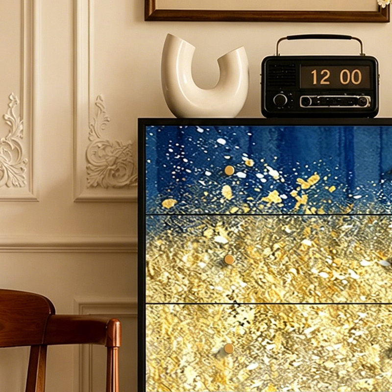 Commode de rangement à tiroirs en bois massif