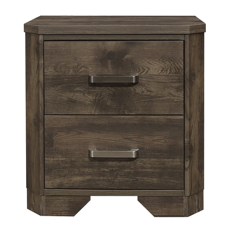 Table de chevet 1 pièce Rustic Brown Finish Brown