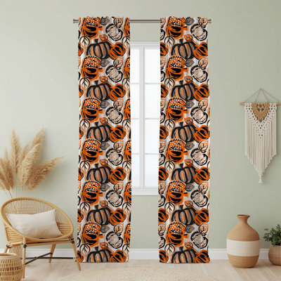 Semi Sheer Fruit Print Curtain Single Panel