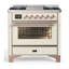Majestic III Series 36 Inch Dual Fuel Range with 6 Sealed Burners, Griddle, in Glossy Black (Natural Gas, Brass Trim)-996369056-996369082-996369098