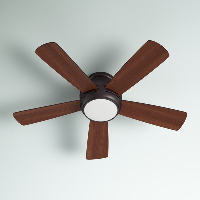 Tempo 44-Inch White Low Profile Ceiling Fan with LED Light and Remote