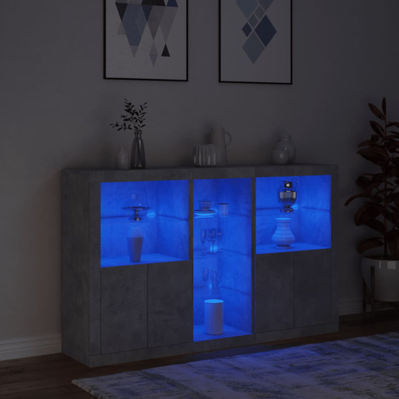Azizbek 162cm Sideboard, Concrete Grey