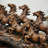 Resin Sculpture Eight Running Horses Statue