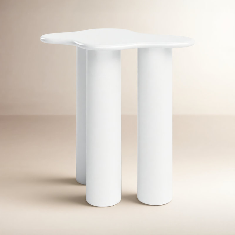 Brookfield Iron Top End Table, White