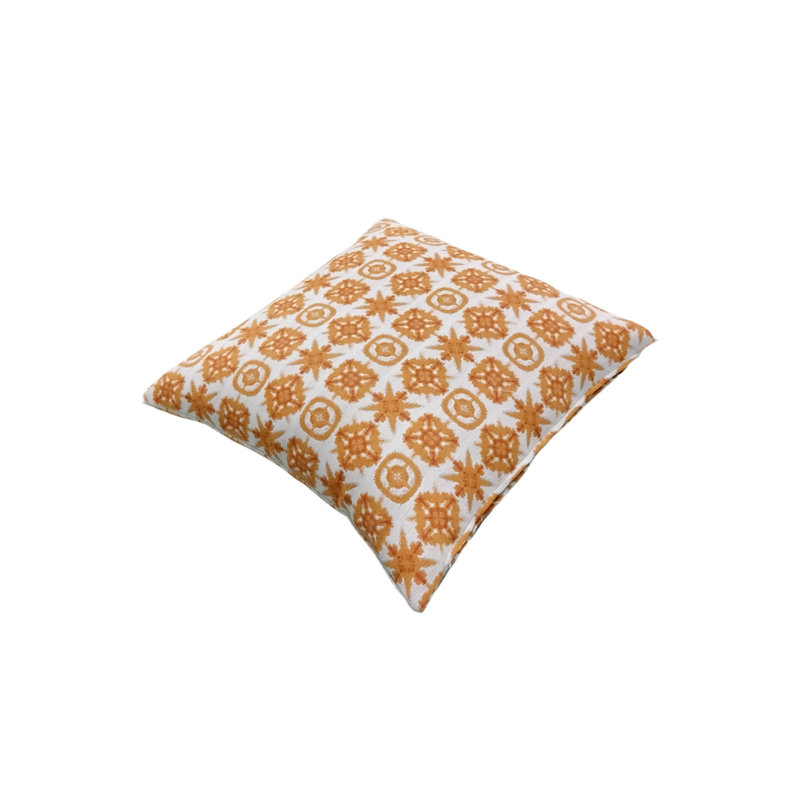 Housse de coussin et insert Liza en orange / blanc, 16 po x 16 po
