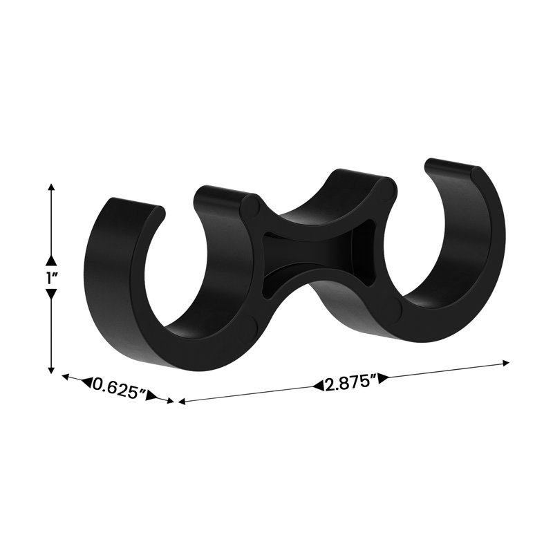 Larges pinces en plastique - Ensemble de 2, Noir mat