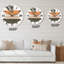 Horloge murale moderne abstrait soleil et lune avec feuille II-60328867