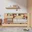 Lit de jour en bois avec tablettes de rangement, USB et lit gigogne-965595382