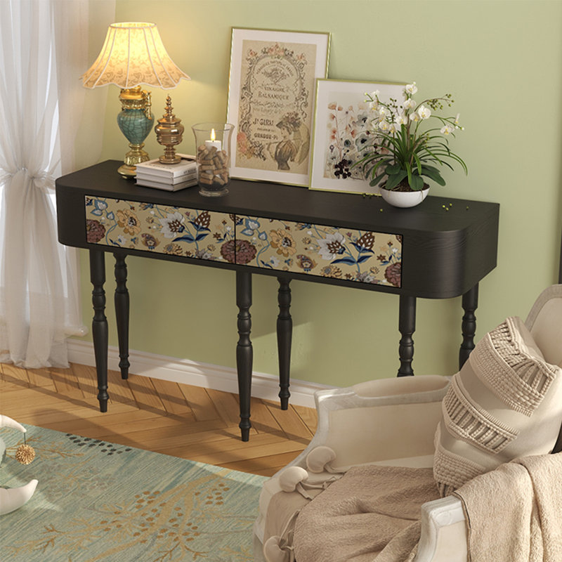 Multi-functional wooden drawer console table, 31.5" H x 55.12" W x 15.75" D