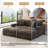4 - Piece Upholstered Camel Chenille Modular Sectional Sofa with Throw Pillows & Removable Ottomans-87154105