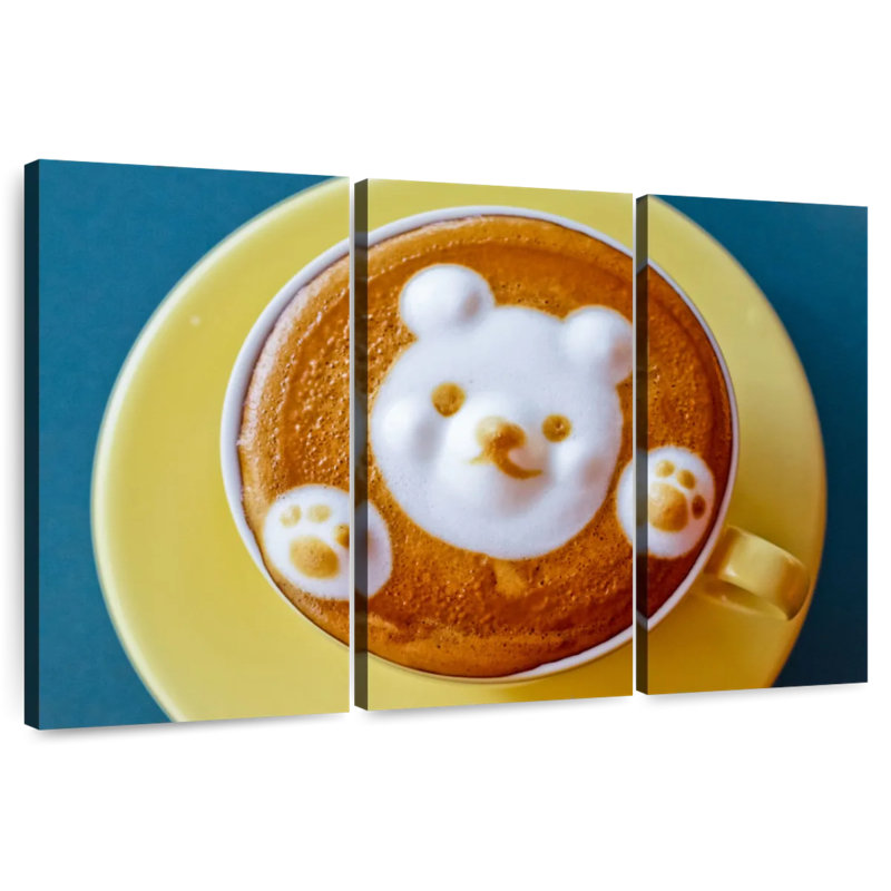 Yarlin Bear Latte Coffee, 32" H x 50" W