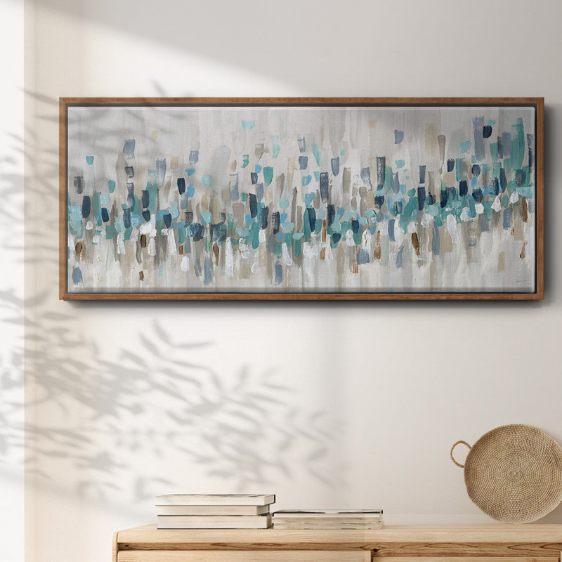 Blue Staccato- Framed Canvas