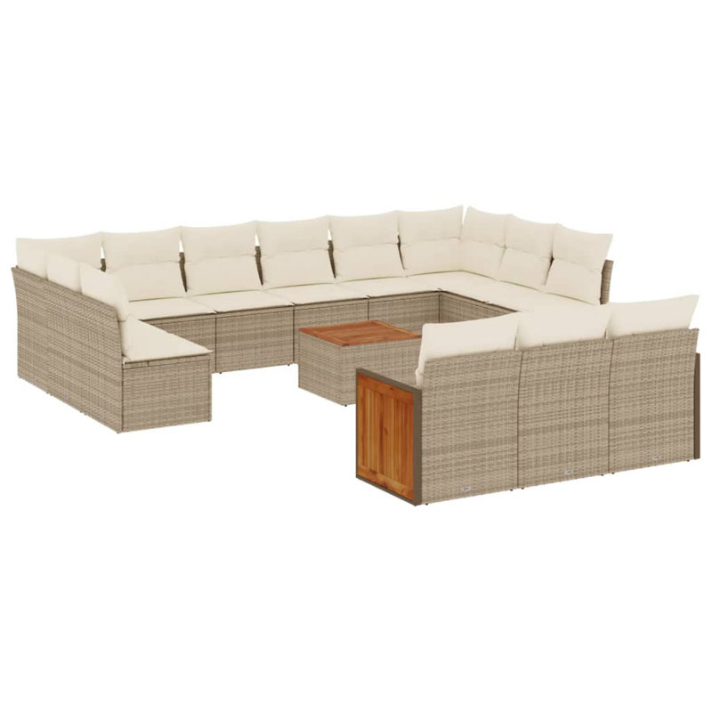 Ensemble de canapé de jardin Vidaxl, Beige, Blanc