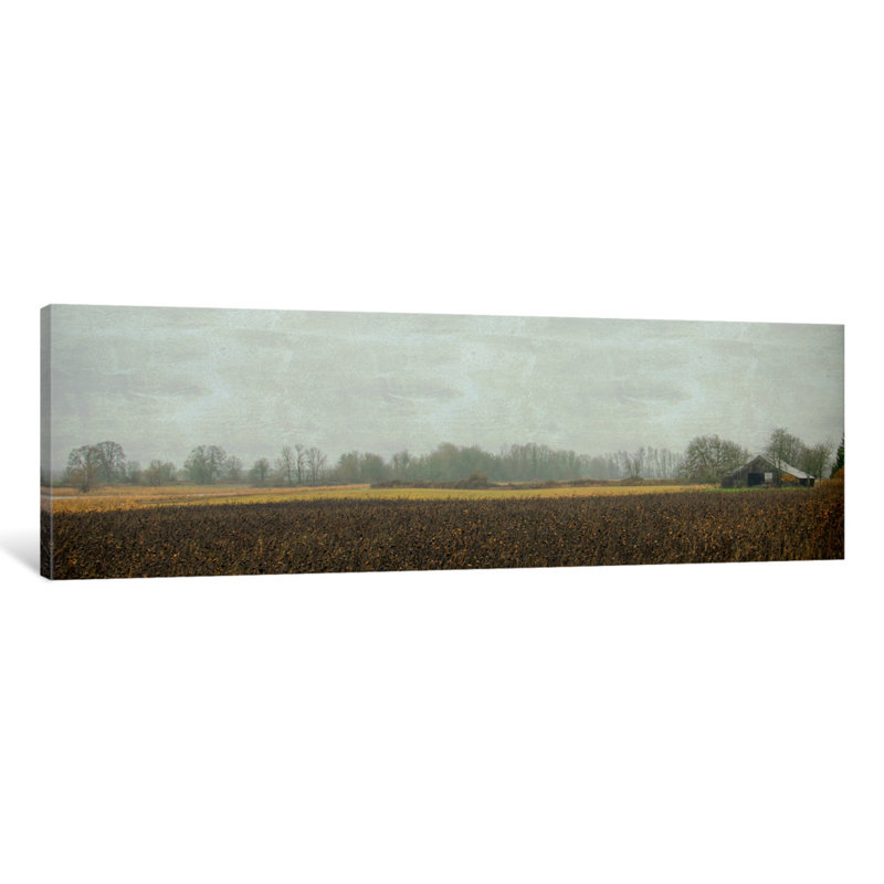 « rustique grange on a day rain », reproduction sur toile, H 12 po x l 36 po x P 1,5 po