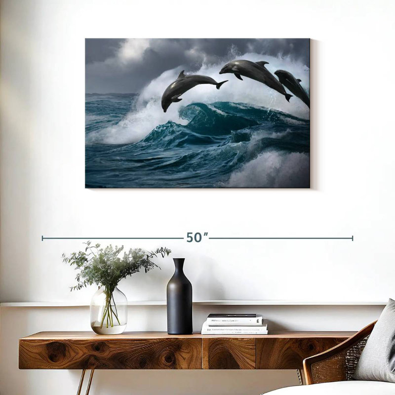 Leaping Dolphins, 24" H x 36" W