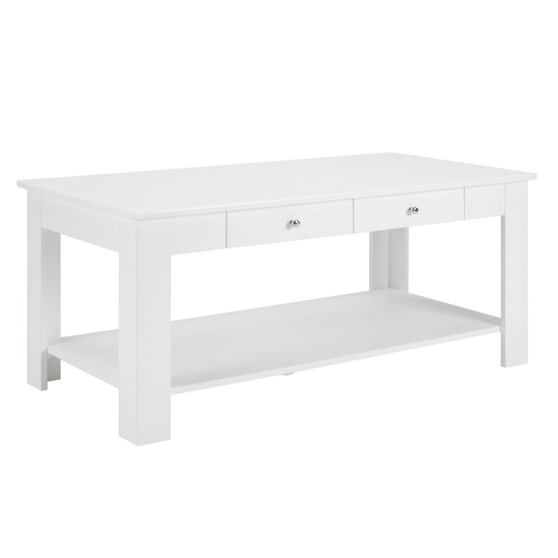 Table basse avec rangement Slayter, Blanc