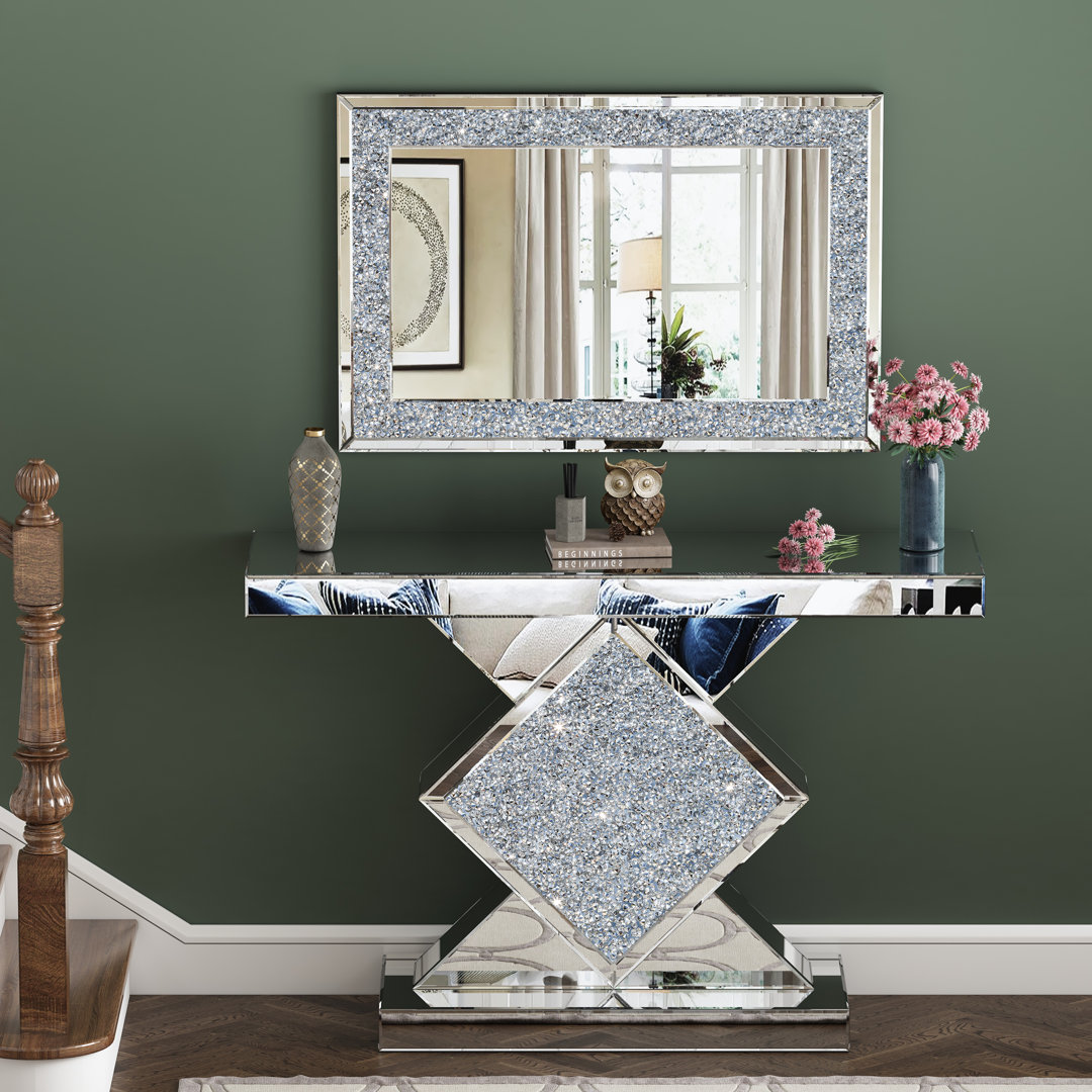Amla 47.2" Console Table and Mirror Set Everly Quinn