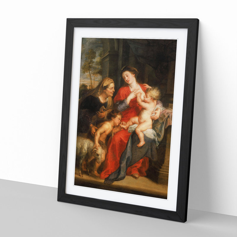The Virgin and Child by Peter Paul Rubens - Picture Frame Painting, 36cm H x 27cm W x 2cm D, Black Framed