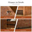 Commode 6 tiroirs en chêne avec coins arrondis - Meuble télé 60 po, bois d'ingénierie 1,18 po, capacité de 100 lb-1280052188