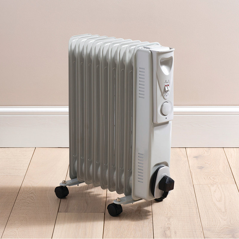Daewoo 2000W Electric Radiator Space Heater with Adjustable Thermostat