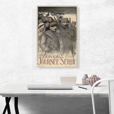 «Journee Serbe Save Sergue Our Ally 1916» par Theophile Steinlen, reproduction d'art sur toile tendue