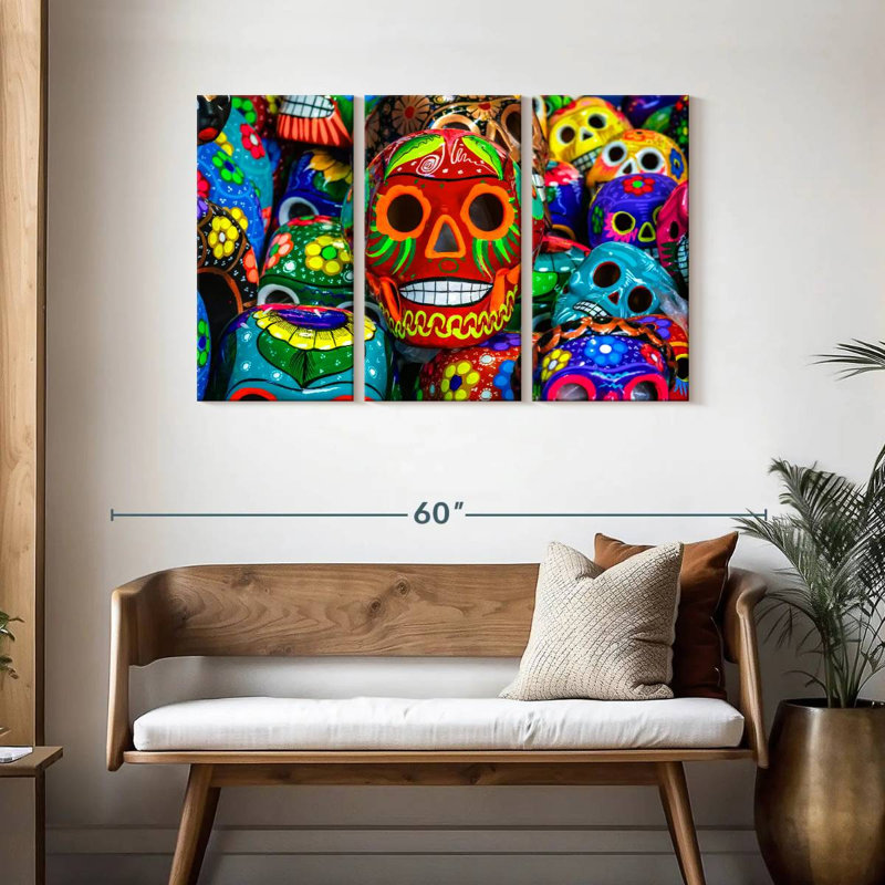 Calavera peint Lelend, H 28 po x l 45 po