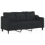 Ensemble de canapé Vidaxl en tissu noir (100% polyester), métal, textilène, contreplaqué