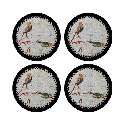 Zodiac Pisces Vegan Leather Round Pebble Placemat