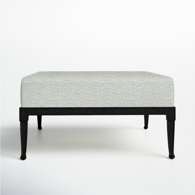Wiltshire Outdoor Ottoman, Impact Vapor Gray Sunbrella®, Textured Black