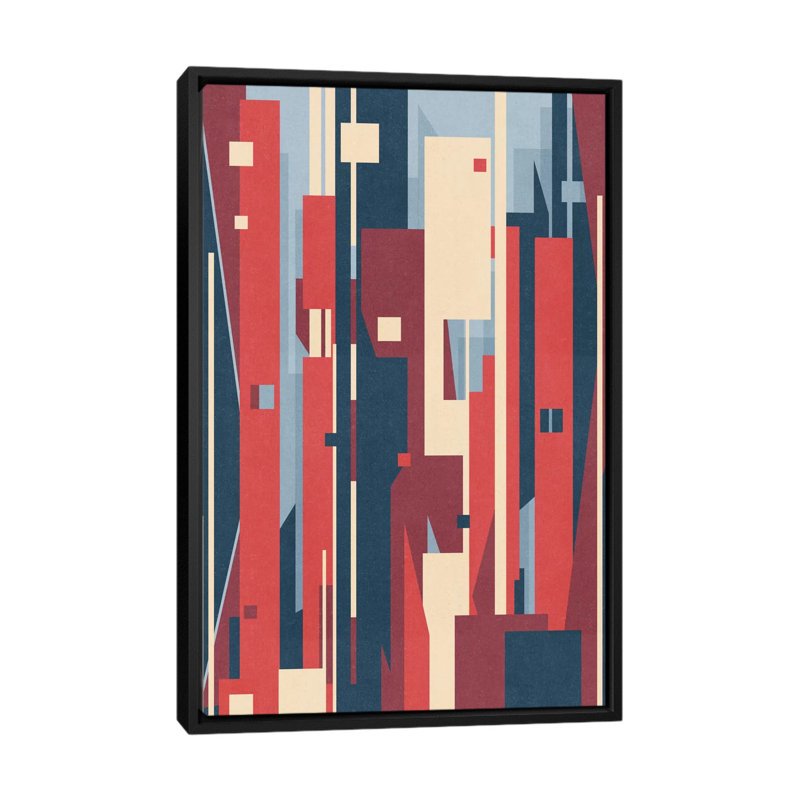 « metropolis », reproduction d’impression sur toile tendue, H 48 po x l 32 po x P 1,5 po, Toile avec cadre noir, Pas de tapis